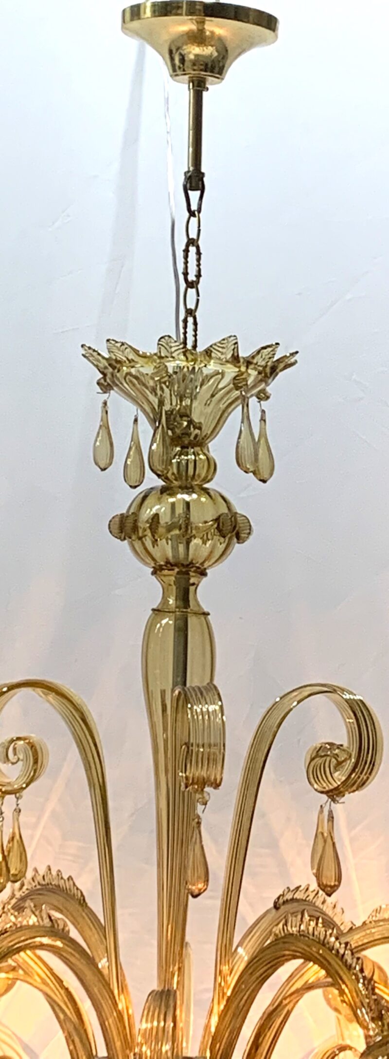 Lampadario Pendente di Murano ditta Venini restaurato 1930 6 luci made italy - immagine 7