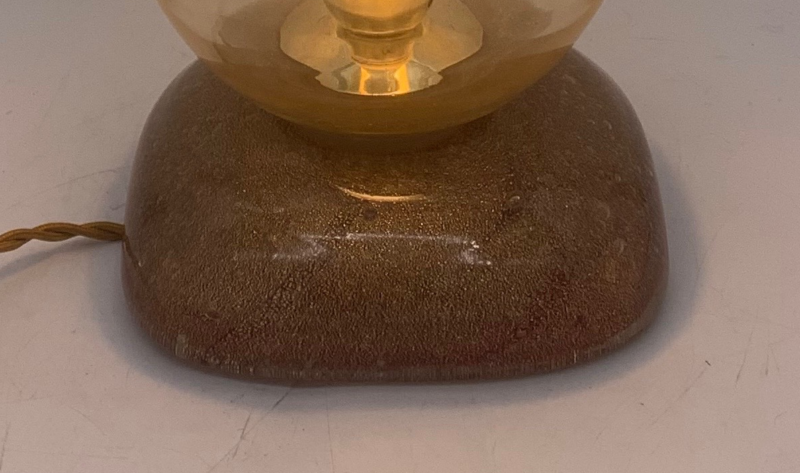 Lampada da tavolo vintage Seguso made in italy in vetro con oro - immagine 2