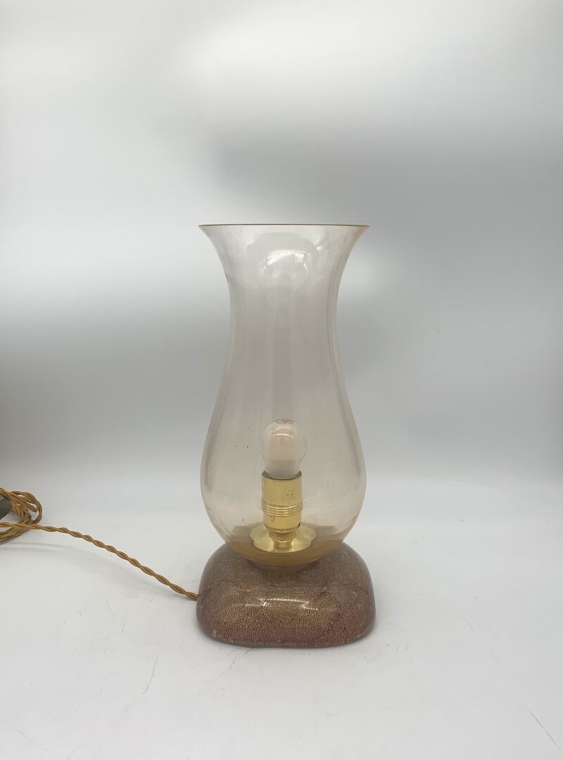Lampada da tavolo vintage Seguso made in italy in vetro con oro - immagine 5