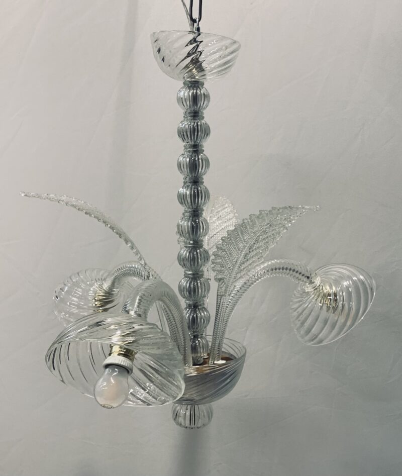 Lampadario in vetro di Murano vintage ditta Seguso - immagine 3