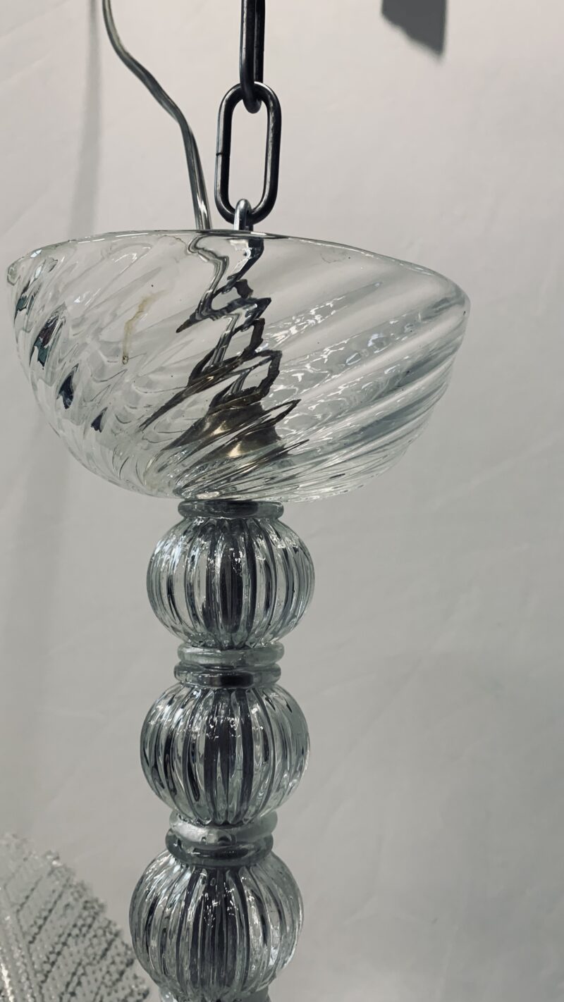 Lampadario in vetro di Murano vintage ditta Seguso - immagine 5