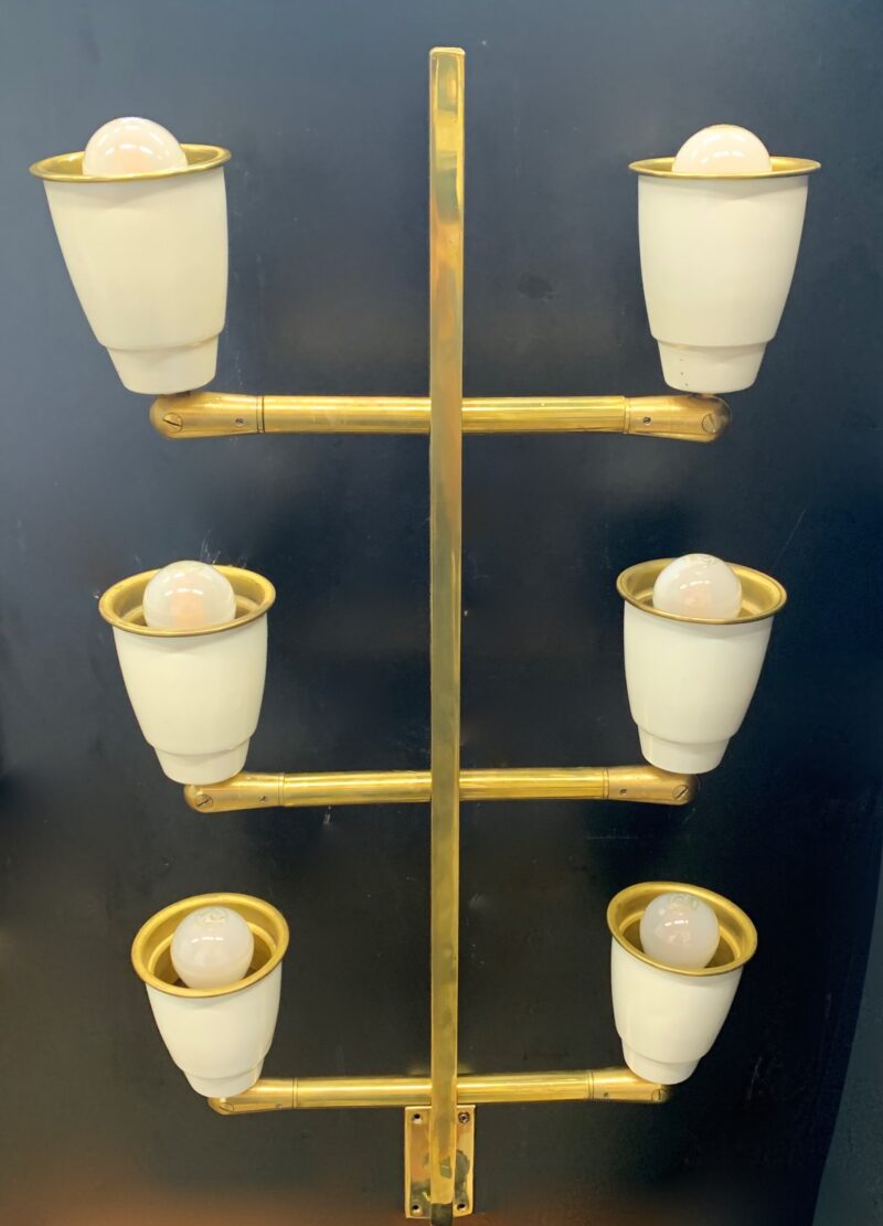Coppia applique attribuite a Pietro Chiesa in ottone 1950 - immagine 3