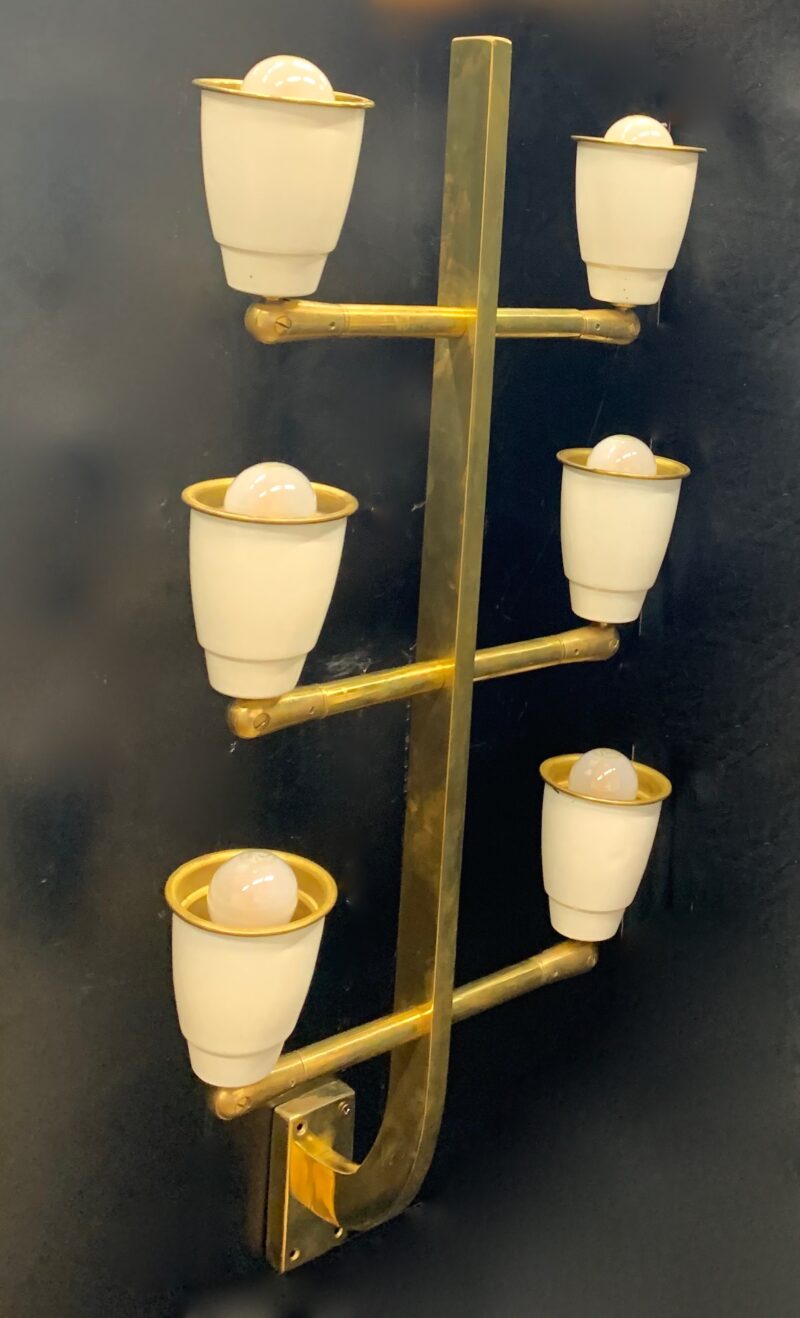 Coppia applique attribuite a Pietro Chiesa in ottone 1950 - immagine 4