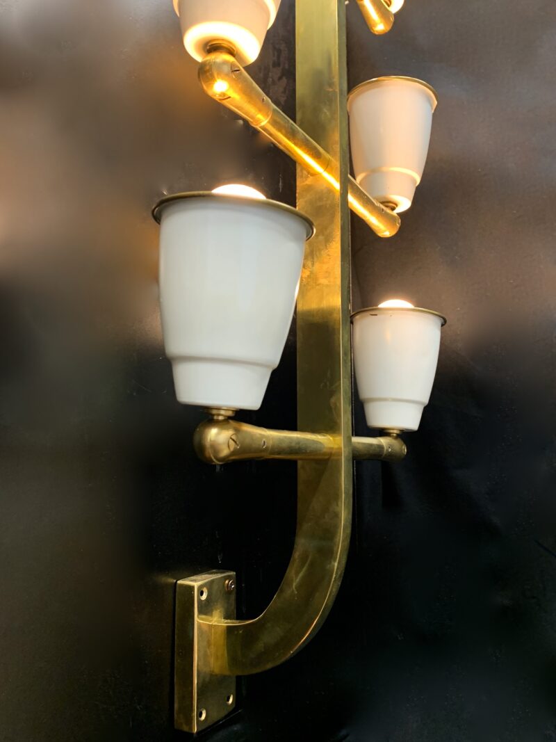 Coppia applique attribuite a Pietro Chiesa in ottone 1950 - immagine 6