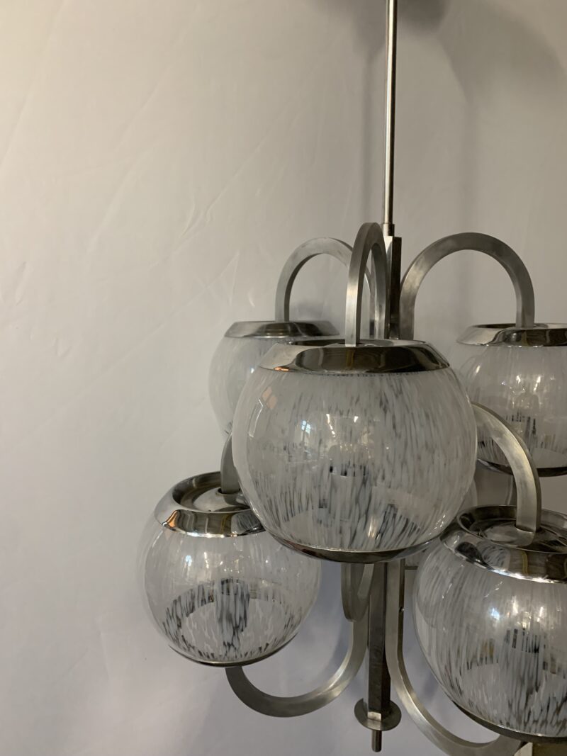 lampadario vintage, pendente murano Nason del 1960 6 luci . - immagine 4