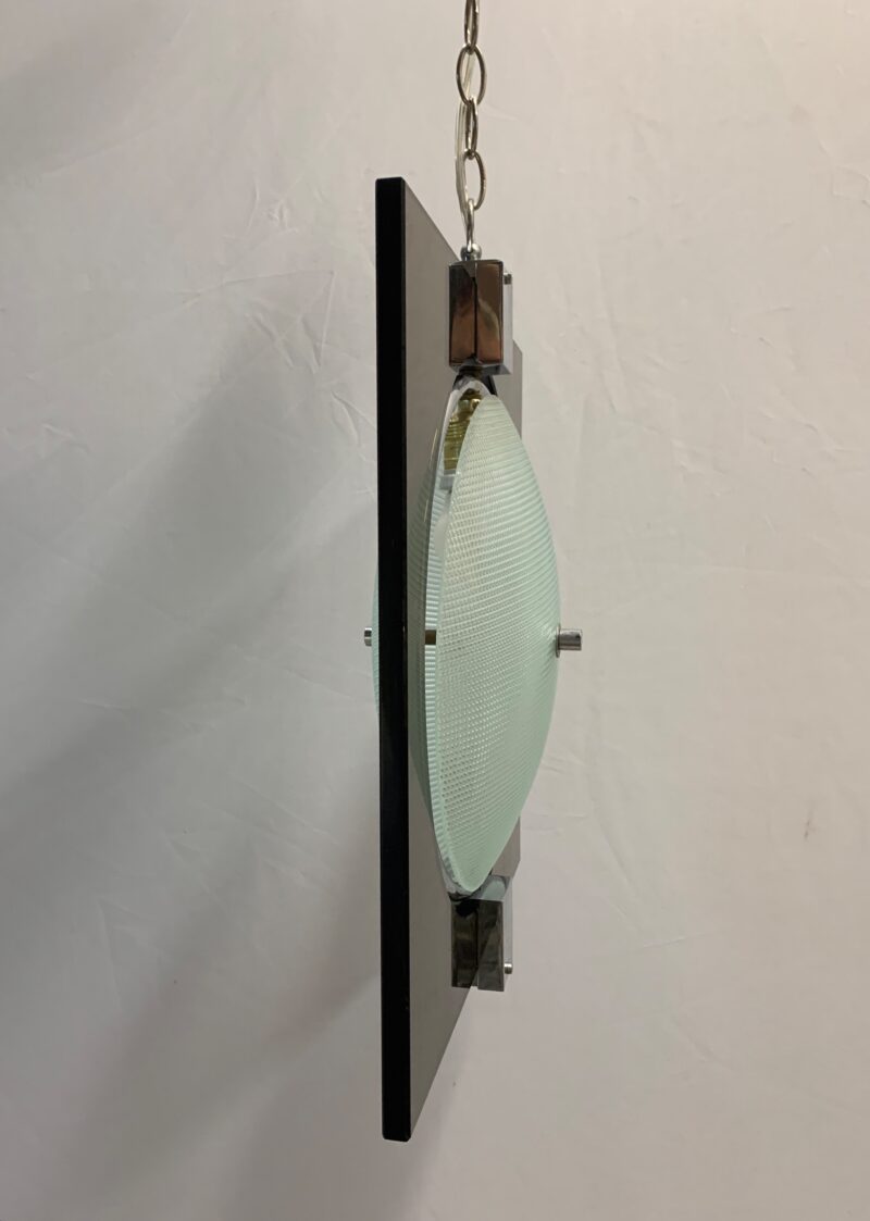 Lampadario fontana arte vetro molato a mano vintage pendente made in italy - immagine 5