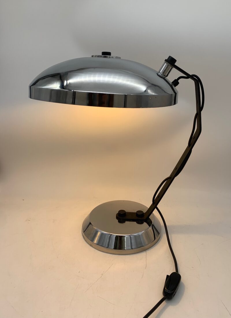 lampada da tavolo in cromo anni 1970 vintage attribuito Reggiani - immagine 4