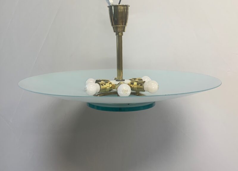 lampadario vintage attribuito a Fontana Arte del 1960 made in italy - immagine 4