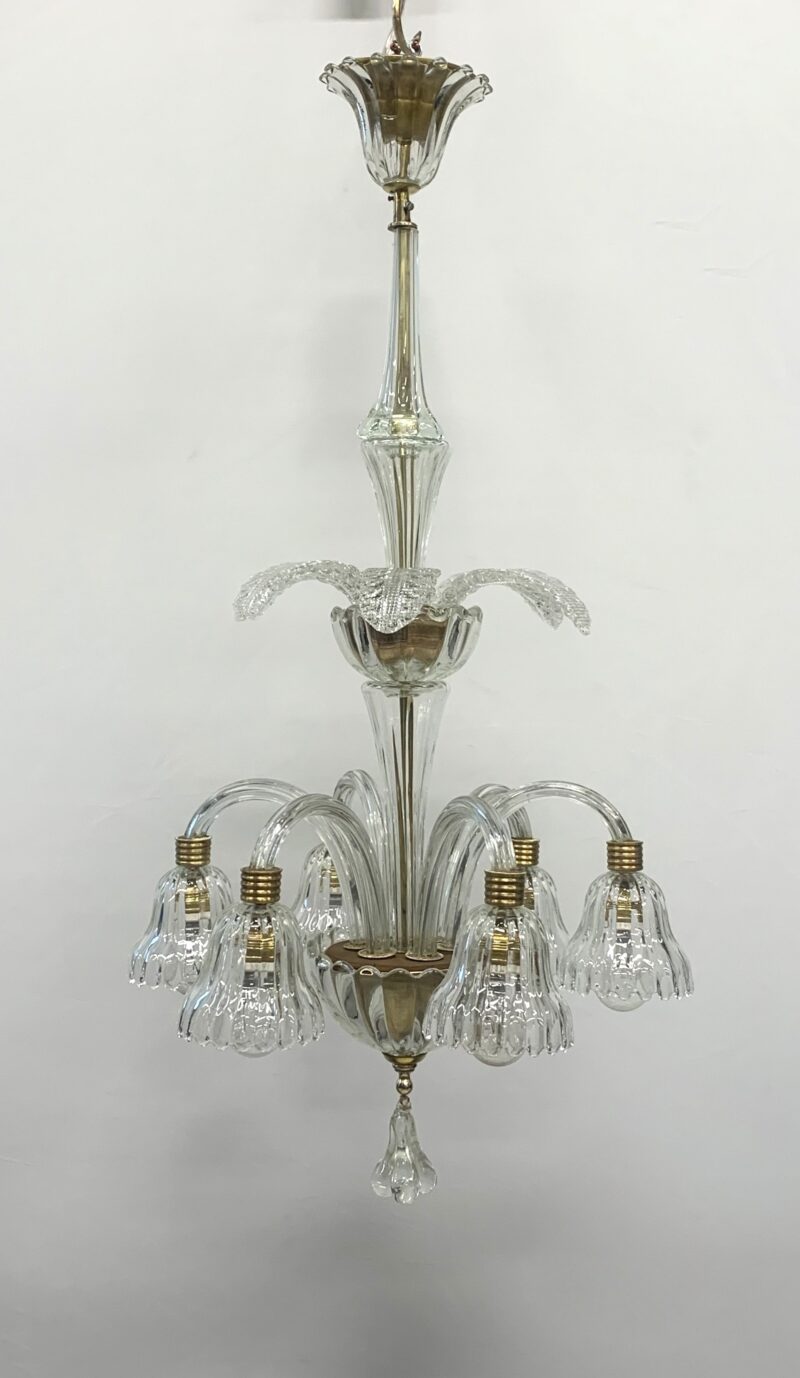 lampadario restaurato attribuito a seguso del 1950 cromo 6luci - immagine 5