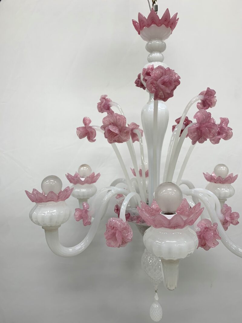 lampadario restaurato attribuito a F.TOSO del 1960  6 luci - immagine 3