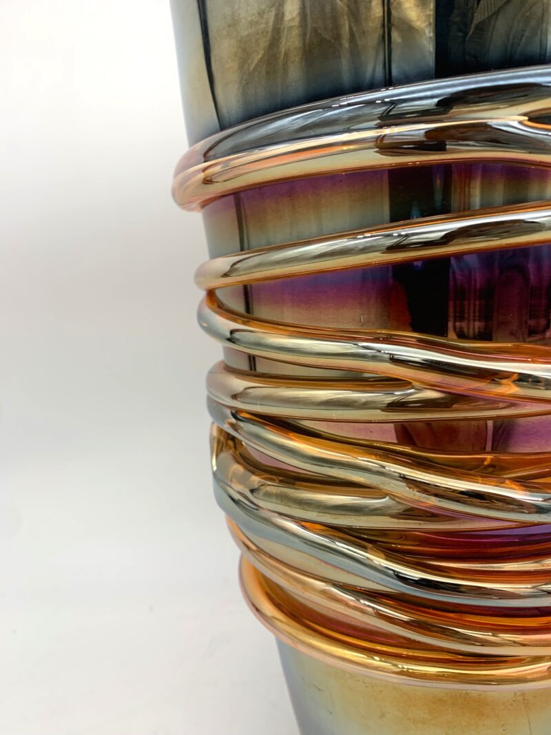 Vaso di vetro acidato di Murano vintage anni 1980 - immagine 2