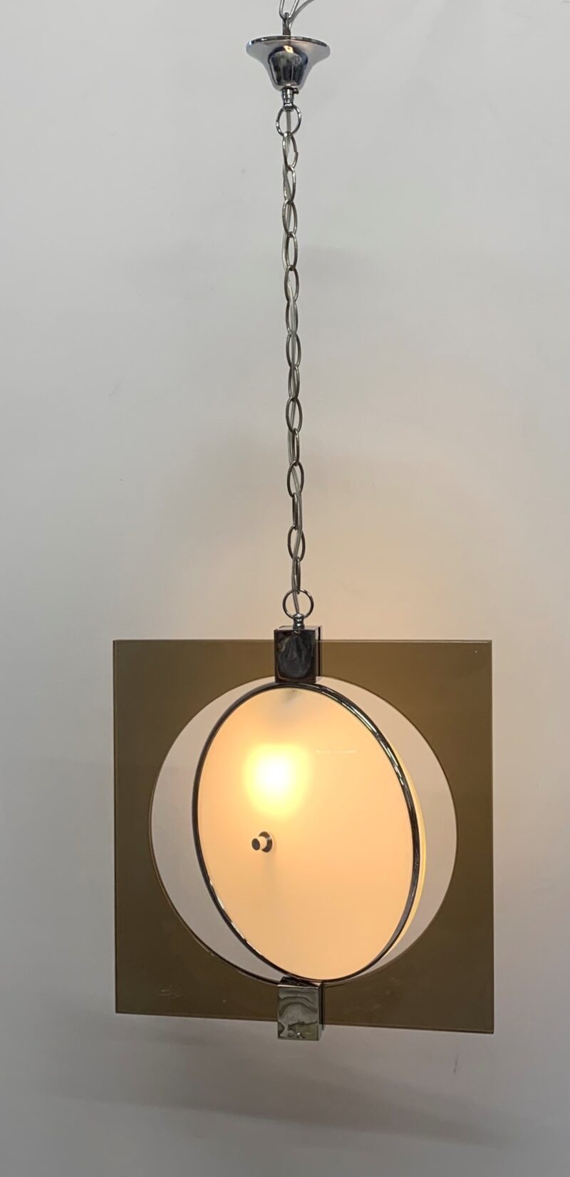 Lampadario fontana arte vetro molato a mano vintage pendente made in italy