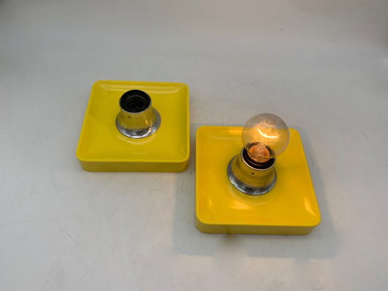 Plafoniera coppia in plastica made in italy quadrate