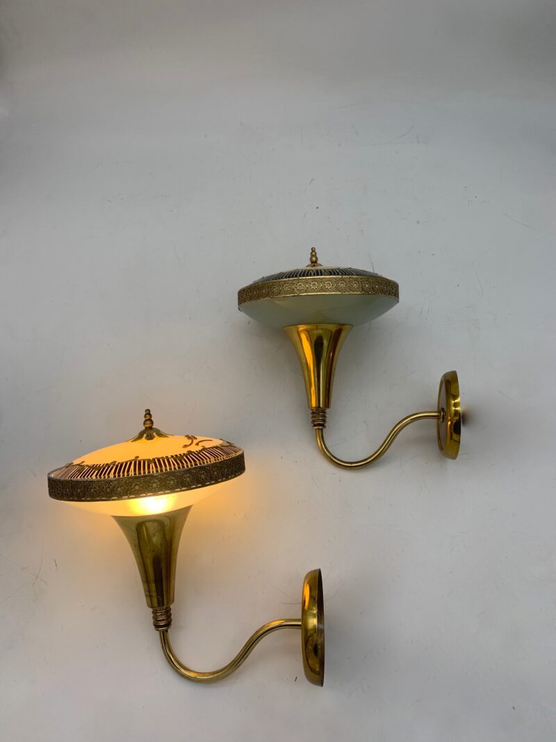 COPPIA applique lampade da parete anni '50 - immagine 4