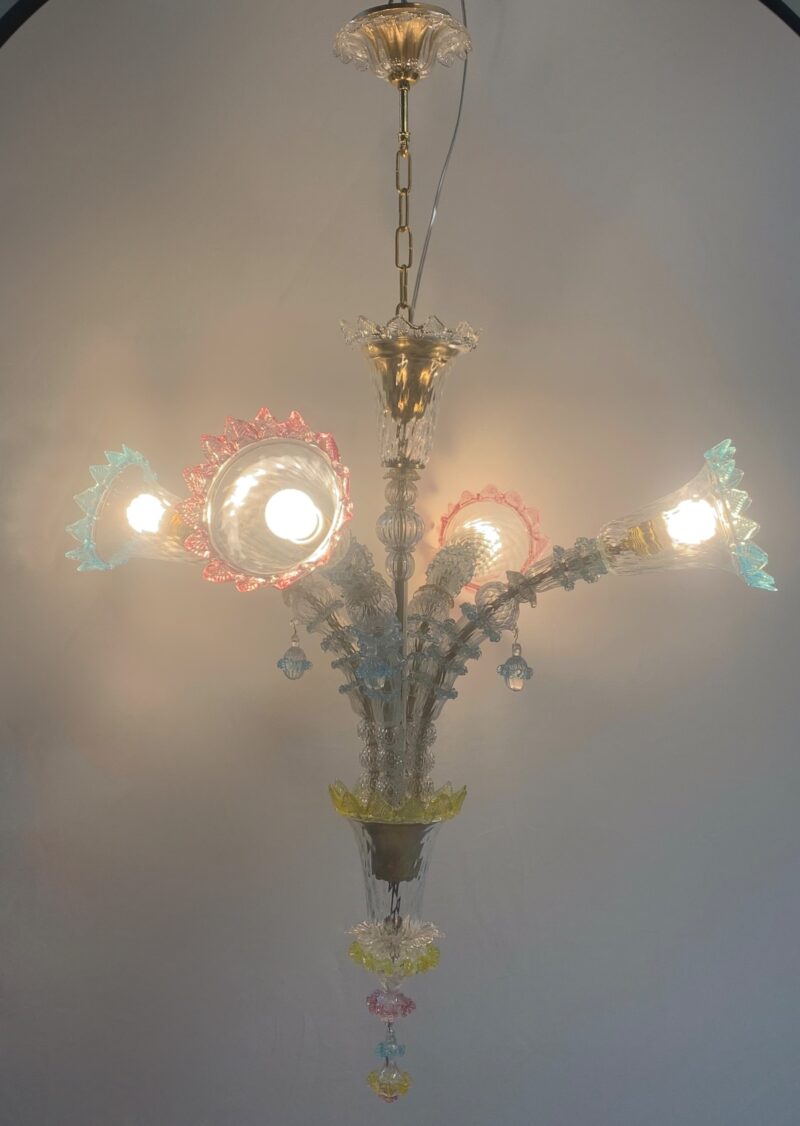 Lampadario rezzonico del 1960 Murano attribuito a Seguso - immagine 5