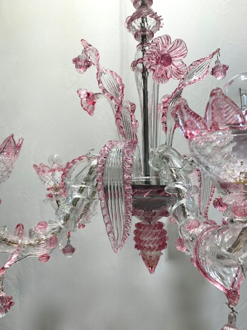 Lampadario Pendente di Murano ditta A.V.E.M. restaurato 1960 rezzonico italy - immagine 3