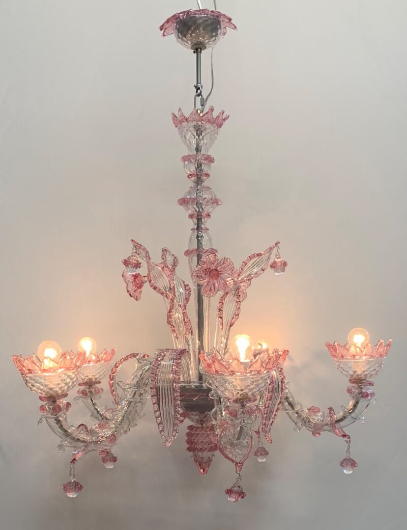 Lampadario Pendente di Murano ditta A.V.E.M. restaurato 1960 rezzonico italy - immagine 4