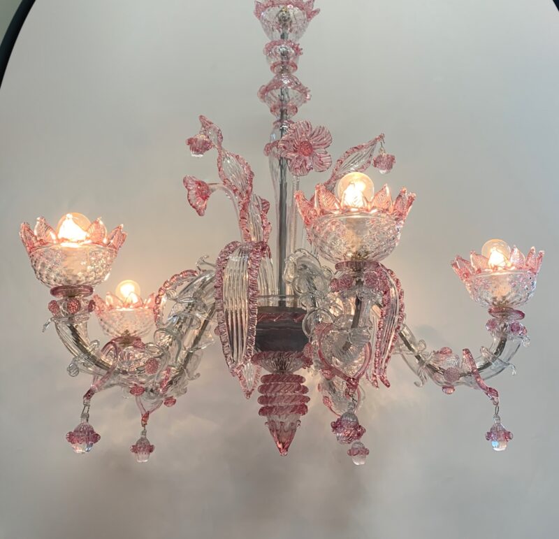 Lampadario Pendente di Murano ditta A.V.E.M. restaurato 1960 rezzonico italy - immagine 5