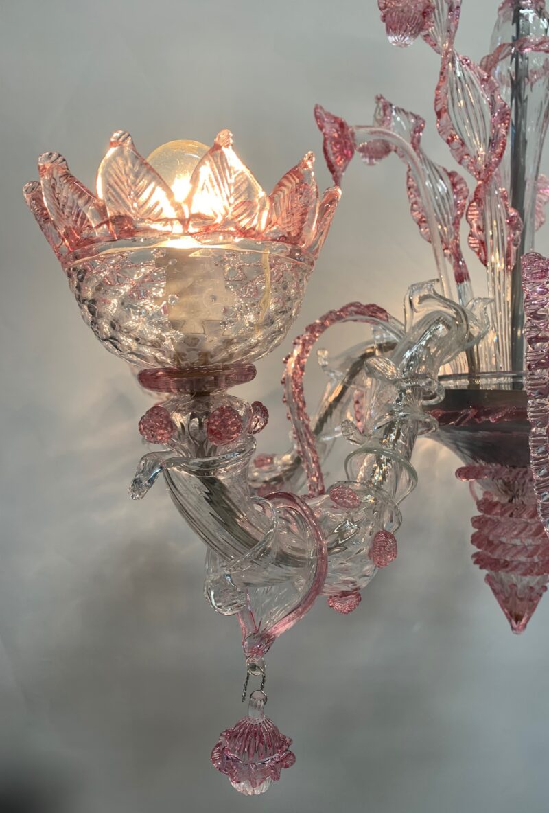 Lampadario Pendente di Murano ditta A.V.E.M. restaurato 1960 rezzonico italy - immagine 6