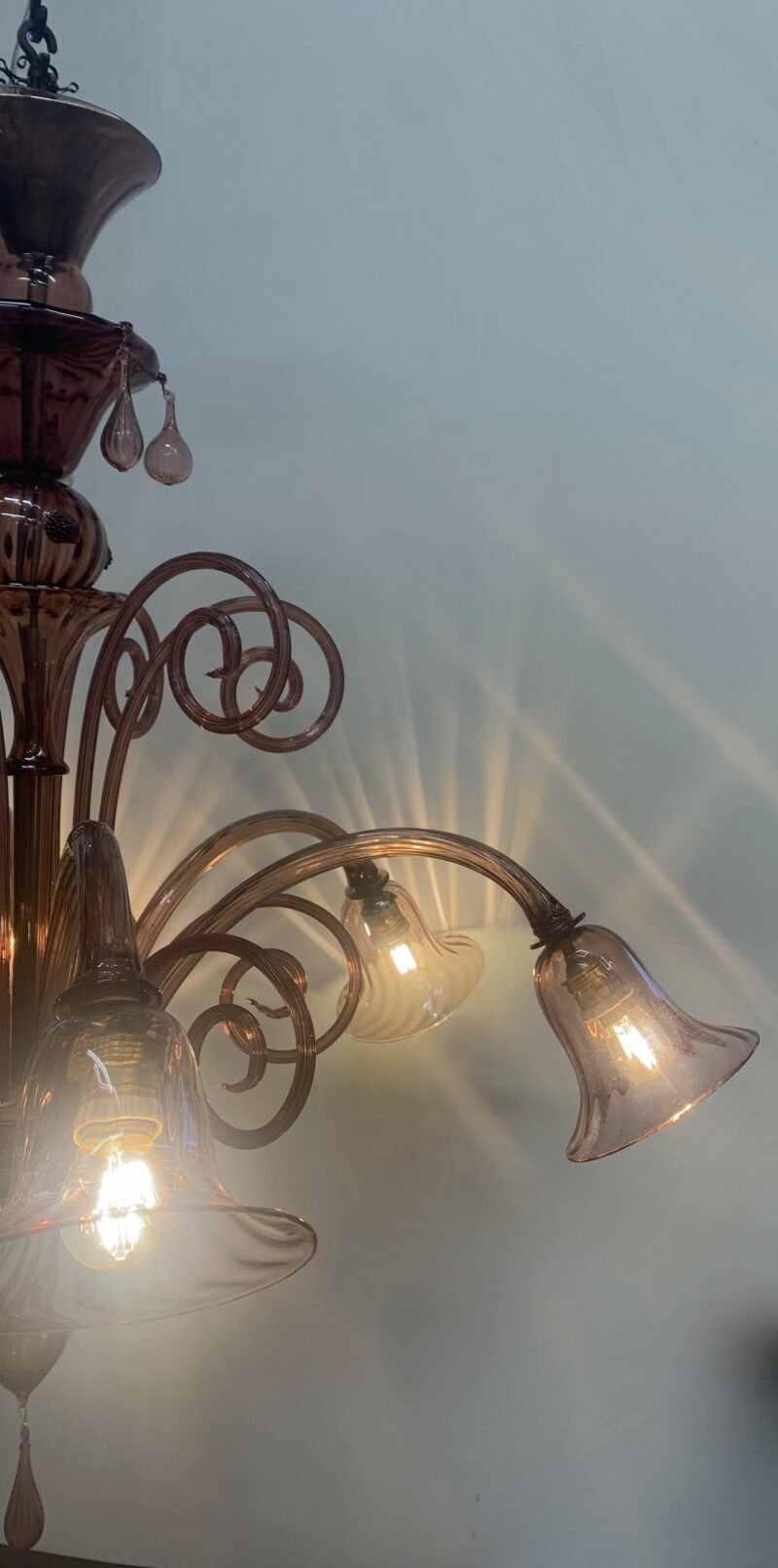 Lampadario Pendente di Murano ditta A.V.E.M. restaurato 1930 madei in italy - immagine 4