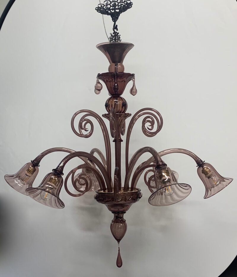 Lampadario Pendente di Murano ditta A.V.E.M. restaurato 1930 madei in italy
