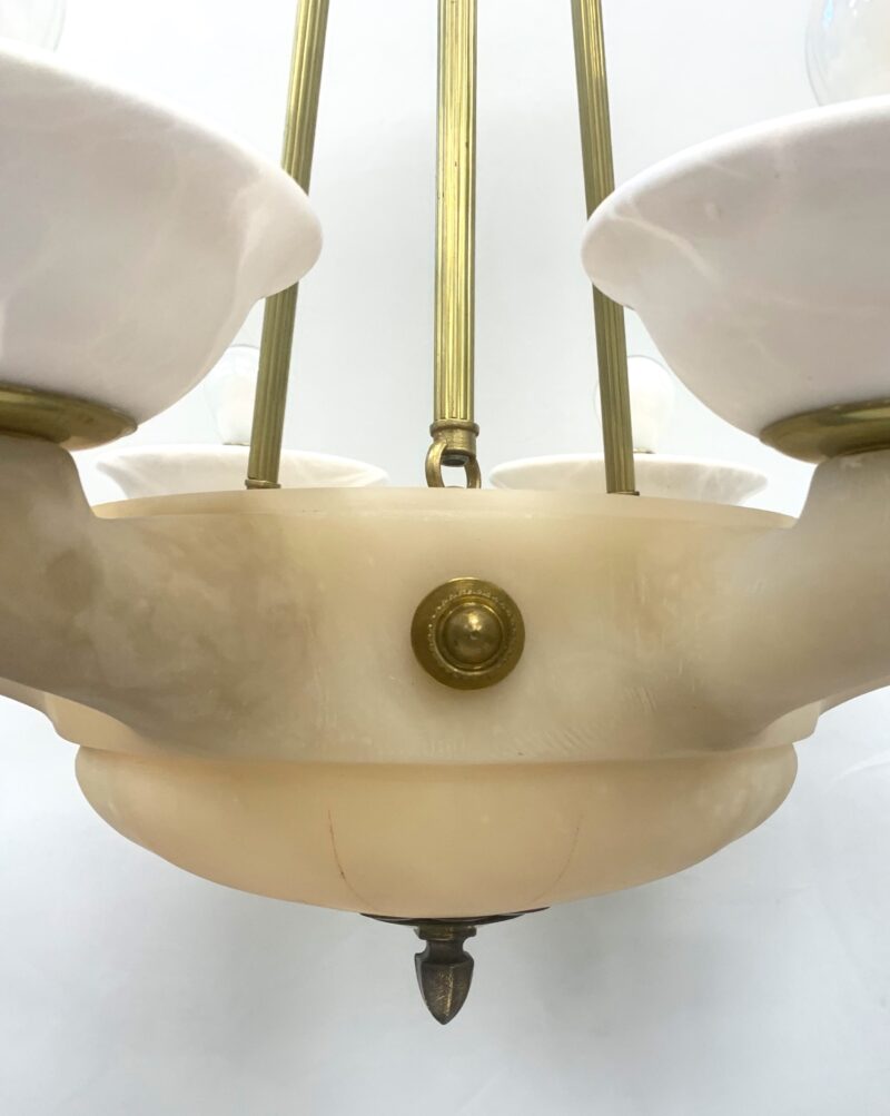 Lampadario in alabastro di Volterra anni 1930 originale fondo di magazzino - immagine 4