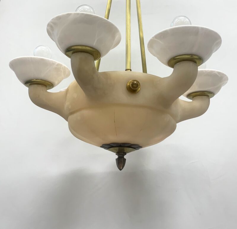 Lampadario in alabastro di Volterra anni 1930 originale fondo di magazzino - immagine 5