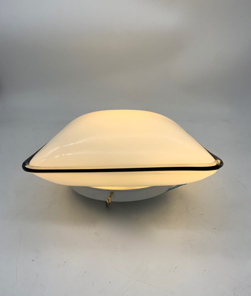 plafoniera, applique anni 1970 Murano attribuito alla ditta Venini quadrata - immagine 2