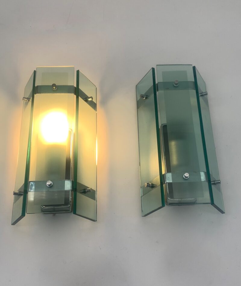 applique Veca coppia in vetro made in italy anni 1960 - immagine 6