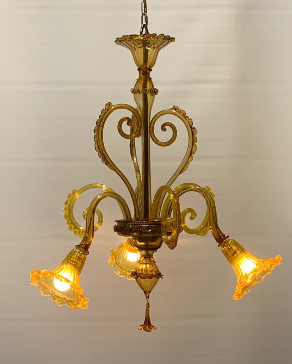 Lampadario di Murano Vintage attribuito a Venini