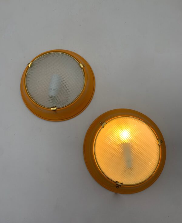 Plafoniere coppia -applique- attribuita Fontana Arte vintage italy small