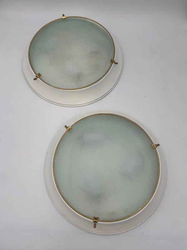 Plafoniere coppia -applique- attribuita Fontana Arte vintage made in italy modello grande