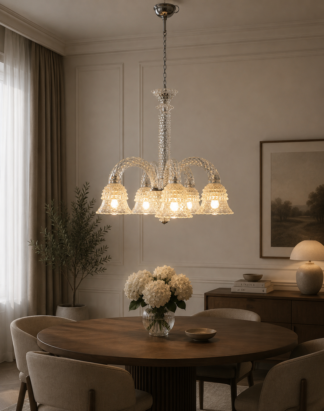 Barovier e Toso Lampadario Anni 1960, Murano, rostrato